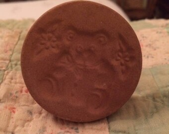 Vintage Rycraft Ceramic Terra Cotta Teddy Bear Springerle Cookie Stamp Mold Press