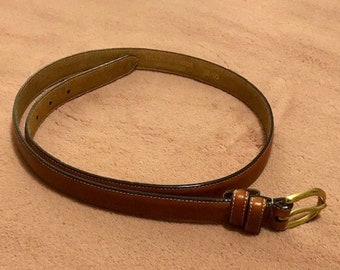 Dockers Handcrafted Full Grain Cowhide Leather Belt with Brass Belt Buckle