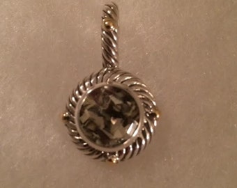 Green Amethyst Sterling Silver Pendant With Sterling Silver Chain