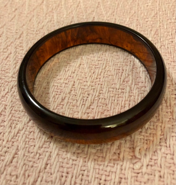 Vintage Root Beer Bakelite Bangle Bracelet - image 2