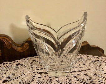 Vintage Crystal Cut Glass Tulip Vase