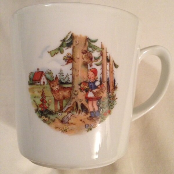 Vintage Little Red Riding Hood Child's Cup