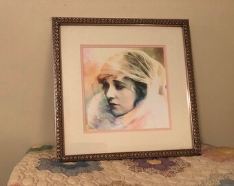 Hauntingly Beautiful Woman Portrait Painted Photograph Professionally Framed Giclee' Print