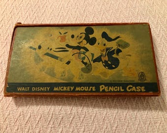 Vintage Walt Disney Mickey Mouse Pencil Case Box