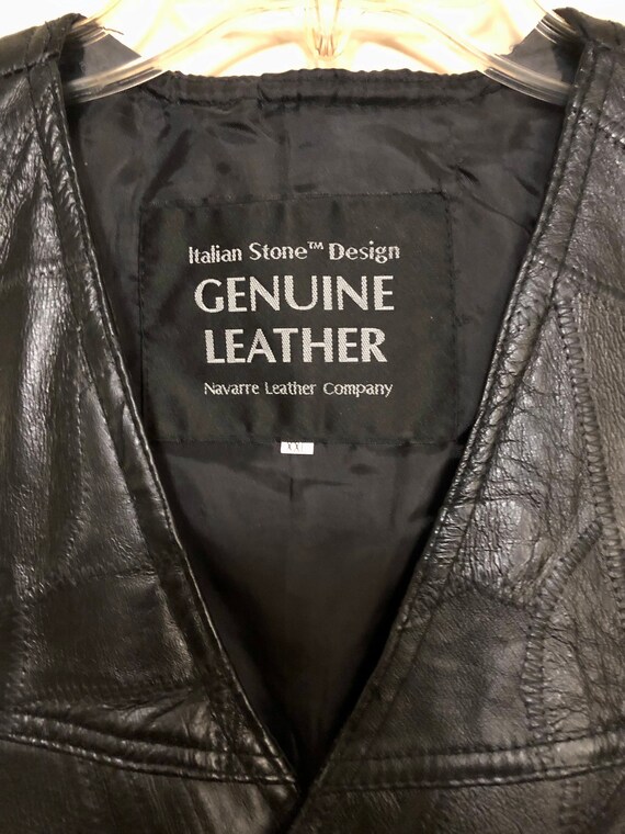 Vintage Black Leather Patchwork Motorcycle Biker … - image 5