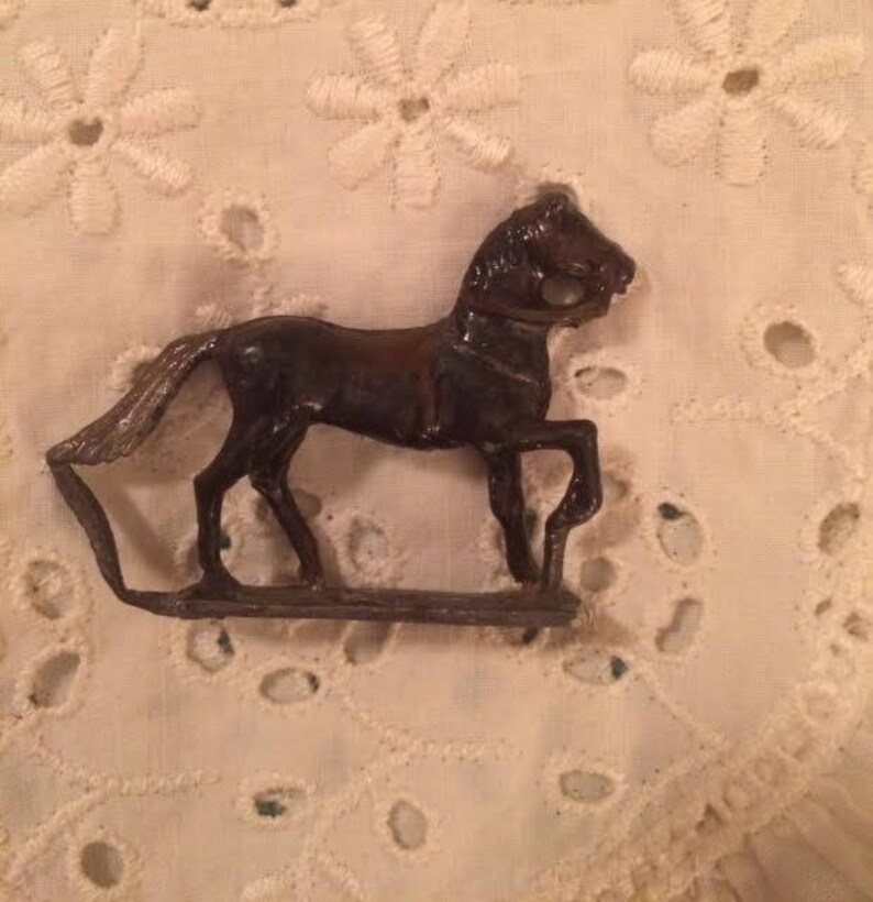 1930's Antique Vintage Cast Metal Horse With Bridle Toy Etsy