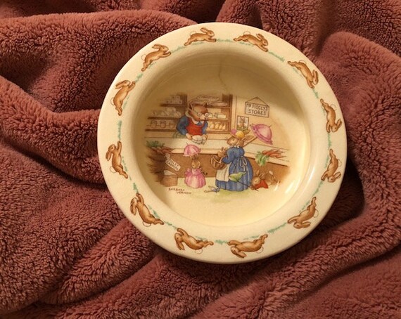 Rare Royal Doulton Bunnykins Bowl Circa 1940 Rare bunnykins royal doulton China bowl display picture 1
