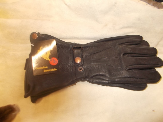 Here I Have Genuine Black Deer Skin Gauntlets Gloves They Come in