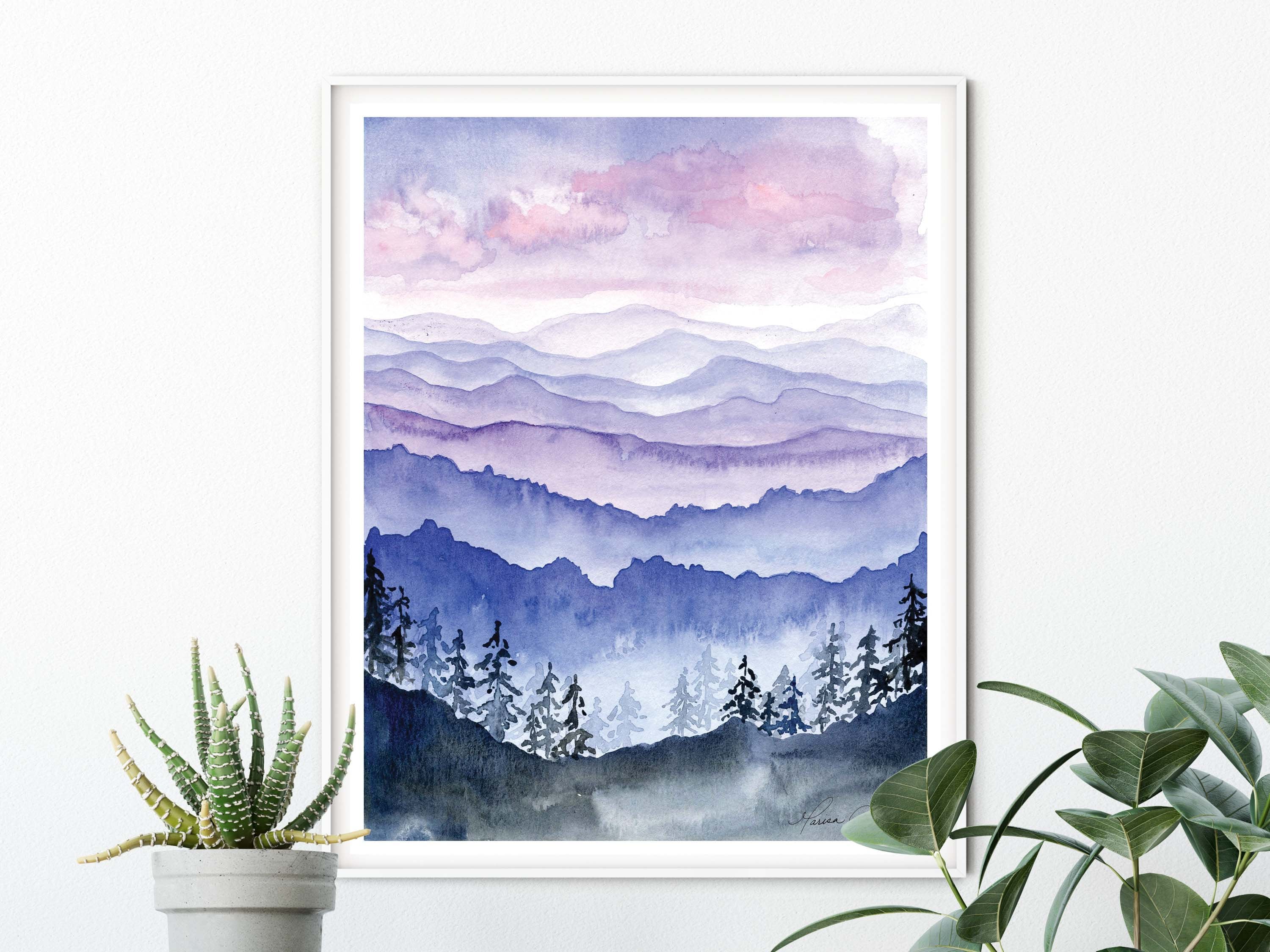 Blue Ridge Mountains Print Mountain Wall Art Mountain Etsy UK