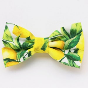 Lemon pattern bow tie for men,yellow bow tie for grooms,shabby chic wedding,groomsmen gift,summer spring wedding inspiration 2024,botanical image 2
