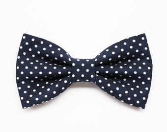 Blue polka dot bow tie Red and white polka dot white for men and boys, gift for groomsmen,wedding inspiration spring summer, save the date