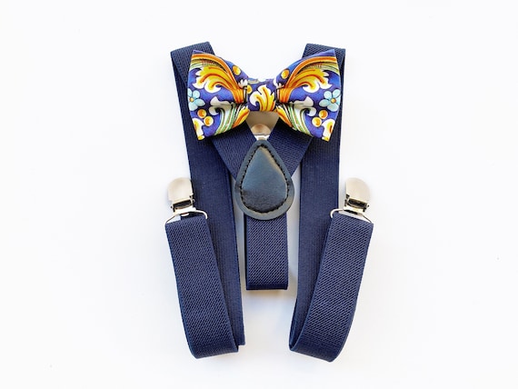 Kajeer Set bretelle e papillon per neonati Bretelle elastiche regolabili con papillon Se per 6 mesi 13 anni