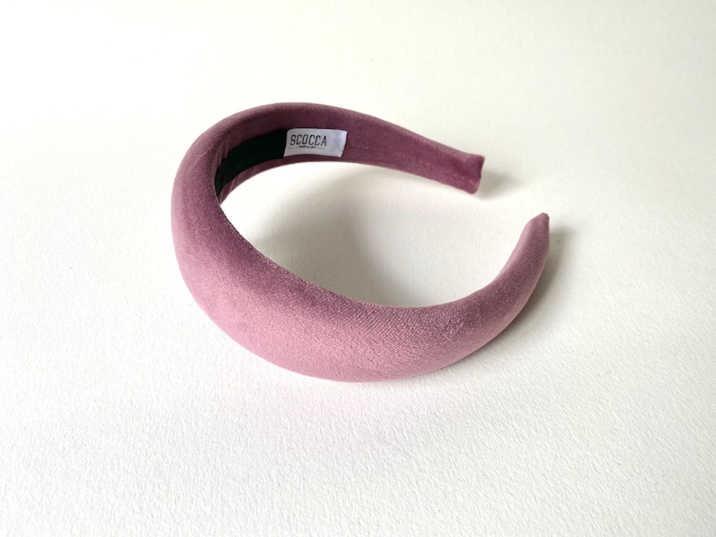 Padded velvet headband for women. Rounded model hair band, elegant velvet headband in various colors, gift idea for Christmas 2022 image 2