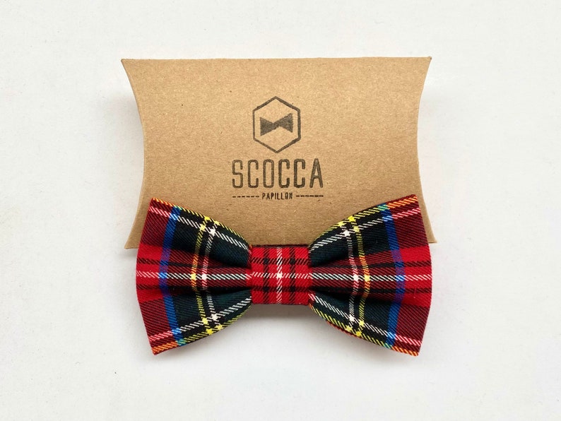 Papillon per uomo in tartan rosso, papillon scozzese, idea regalo per uomo, accessori maschili, regali per uomo, regalo per lui, per papà immagine 1