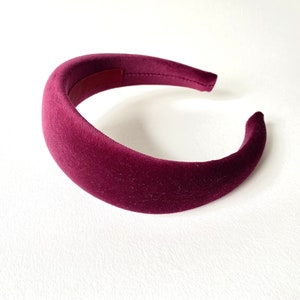 Padded velvet headband for women. Rounded model hair band, elegant velvet headband in various colors, gift idea for Christmas 2022 image 3
