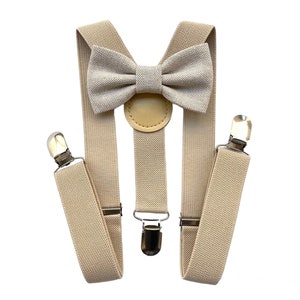 Sage bow tie and suspenders for baby boy,baby bow ties for pageboy,beige suspenders for wedding,baptism dress,green tie pageboy suspenders