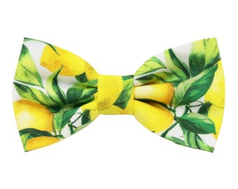 Pajarita de hombre, estampado de limón, pajarita amarillo limón, boda primavera verano 2026, boda con temática de limón, regalo para testigos