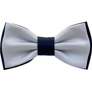 Bow tie for men blue and gray,silver gray wedding,tie for groomsmen gift,men&#39;s fashion party,elegant bow tie for groom winter wedding 2025