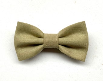 Olive green bow tie for boy in linen, olive green linen bow tie, page boy accessories, gift for boy, baby bow tie, children's fashion 2023