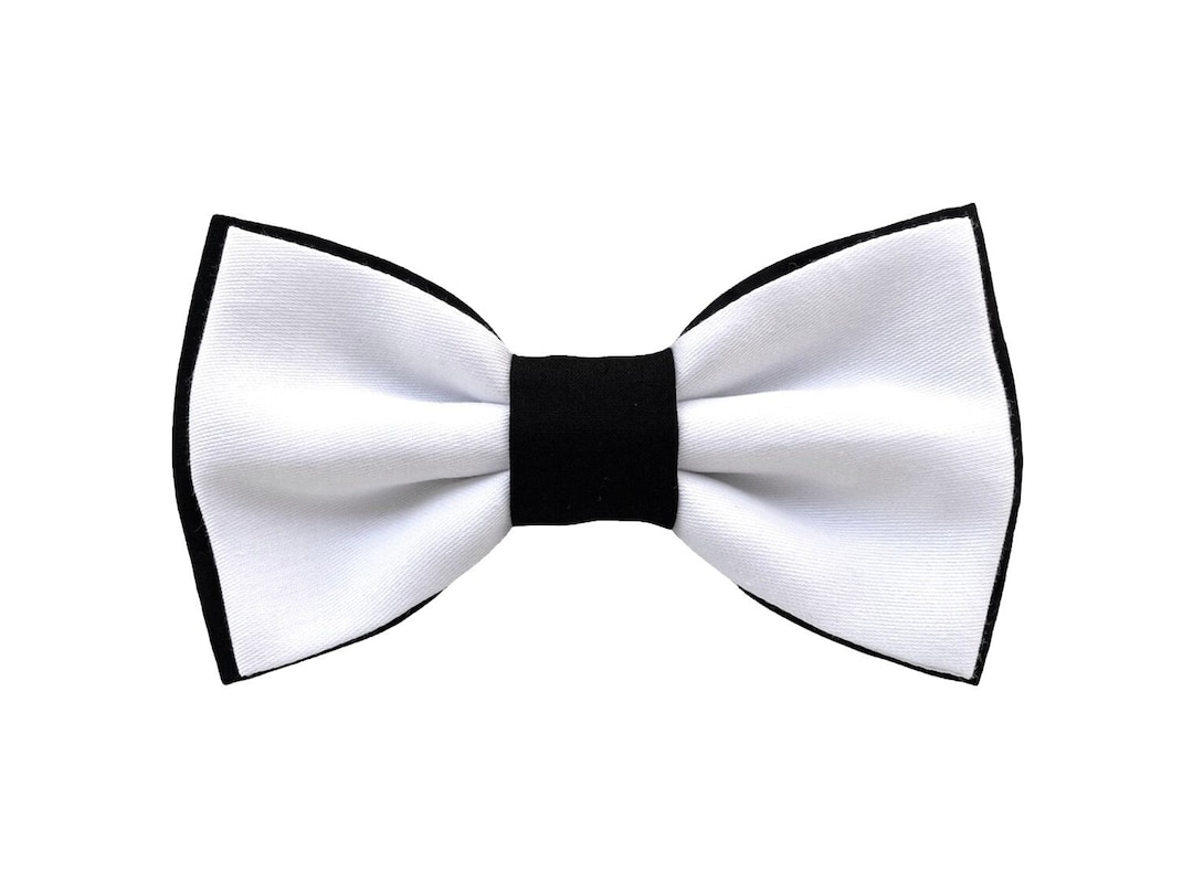 Bow Tie for Men Stylish Black and White, Gift for Man, Bow Tie for Groom, Bow Tie Groomsmen Gift