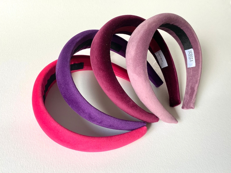 Padded velvet headband for women. Rounded model hair band, elegant velvet headband in various colors, gift idea for Christmas 2022 image 6