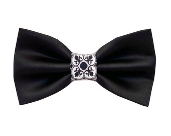 Elegant bow tie for smoking man, tie for groom, groomsmen gift idea,Sicilian style,Summer wedding tie elegant for smoking man,sicilian style