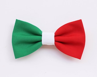 Pajarita verde, blanca y roja para hombre, pajarita con bandera italiana, idea de regalo para niño, bandera tricolor italiana, selección italiana