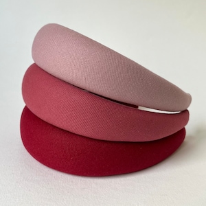 Pink cotton headband for women, burgundy headband, rounded hair band, elegant headband, gift idea for women