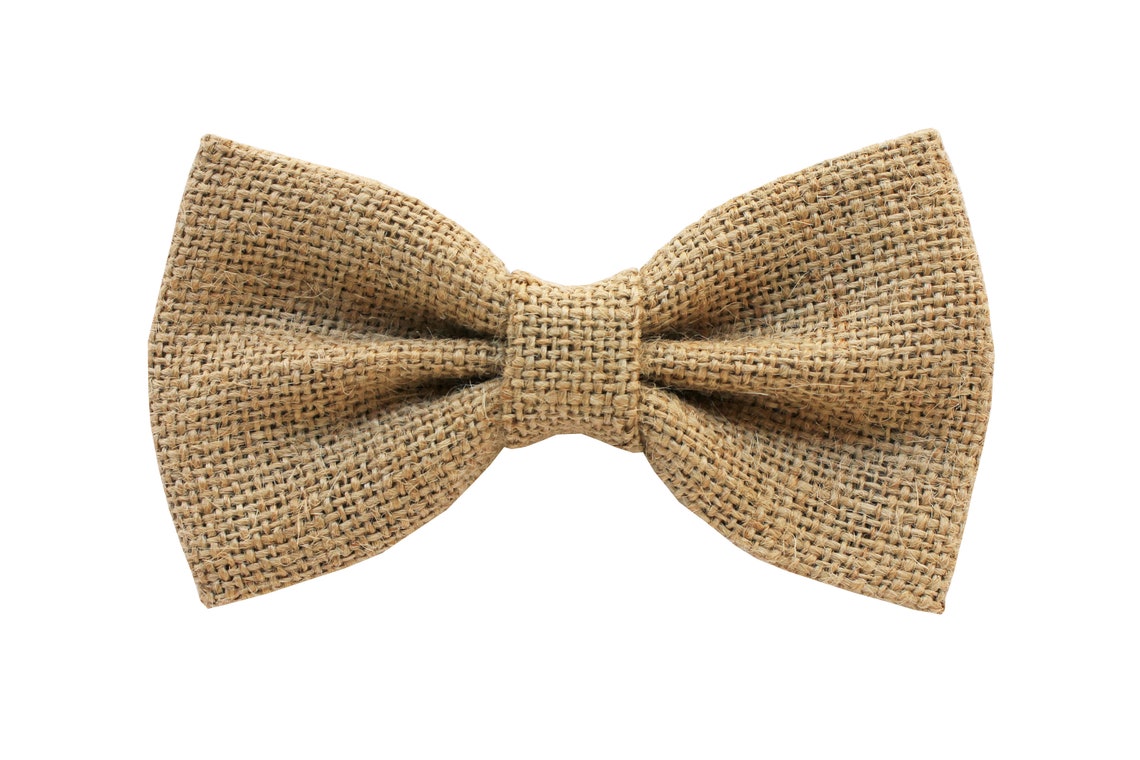 Bow tie for man in jute burlaprope colornatural fabricgift Etsy