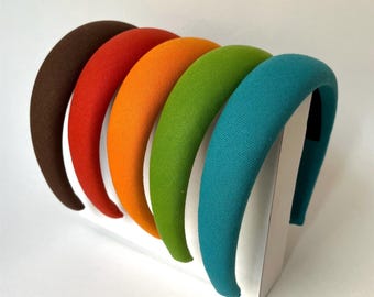 Diadema de algodón para mujeres y niñas, armonía de colores otoñales, diadema curva, idea de regalo de diadema para mujeres, madres y niñas.