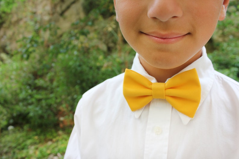 Baby Bow tie yellow, lemon tie for baby boy 0/12 years,pageboy,carrier rings,children's wedding,baby dress for wedding,baby accessories gift image 4