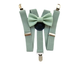 Baby Maiolica bow tie and white suspenders for baby boy,bow ties for pageboy,blue suspenders wedding,baptism dress,tie pageboy suspenders