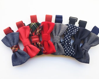 Bow tie for baby boy,red velvet,cotton,tartan wool,jeans,kids tie for boys,gift idea for baby boy outfit,Baby gift idea for christmas 2023