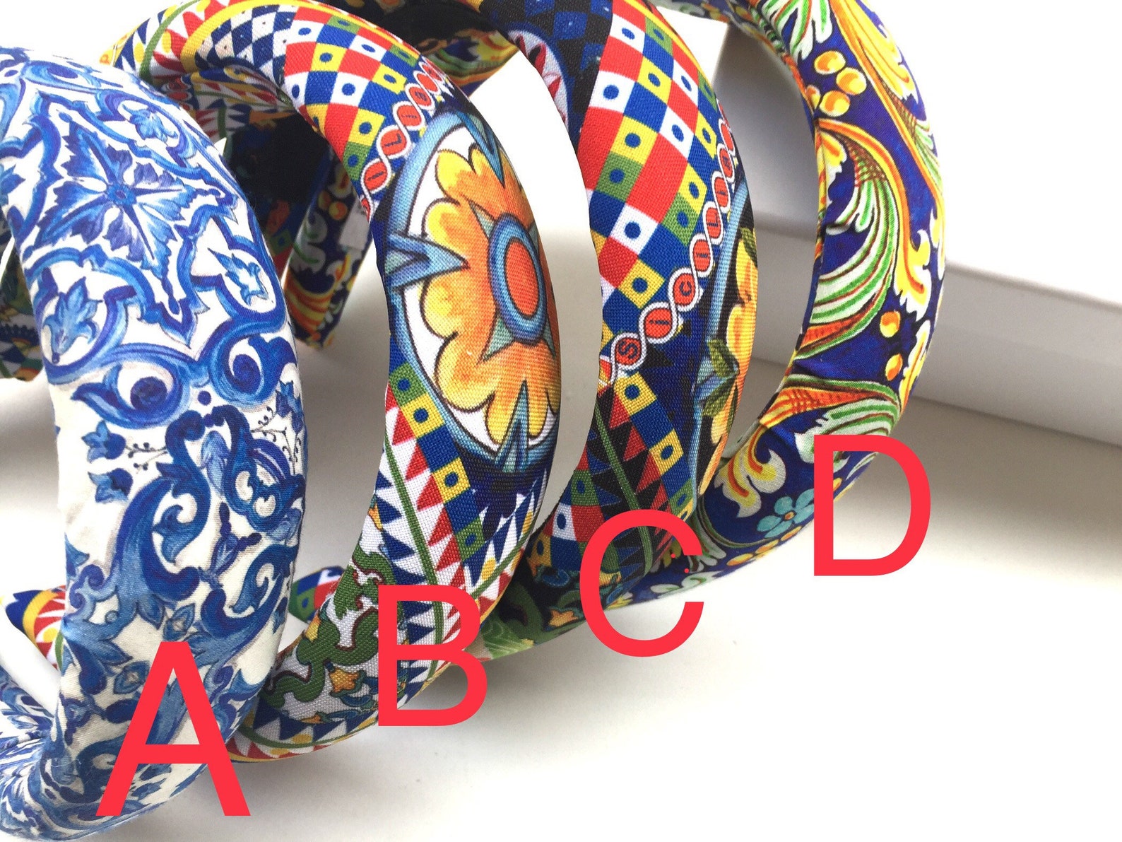 Cerchietto Imbottito Per Donna Tessuto Maiolica In Stile Etsy Italia Cerchietto Imbottito Per Donna Tessuto Maiolica In Stile Etsy Italia
