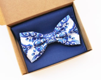 Bow ties for men blue and white polka dots,bow ties for weddings marriage ceremony anniversary,blue navy groom and groomsmen tie,dandy style