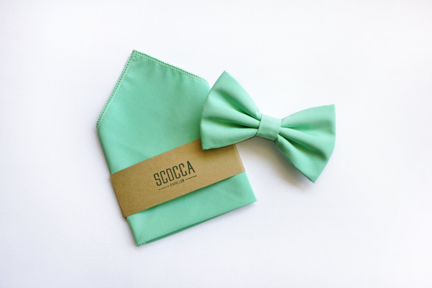 Papillon E Fazzoletto Da Taschino Verde Menta – Regolabile, Per Uomo, Matrimonio E Cerimonie, In Seta Poliestere Di Qualità