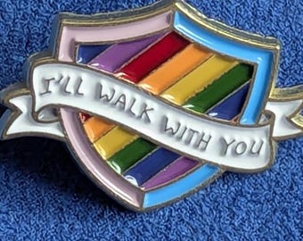 Set of 2 "I'll Walk With You" Ally Support Pins – LGBTQIA+ Community Enamel Badge