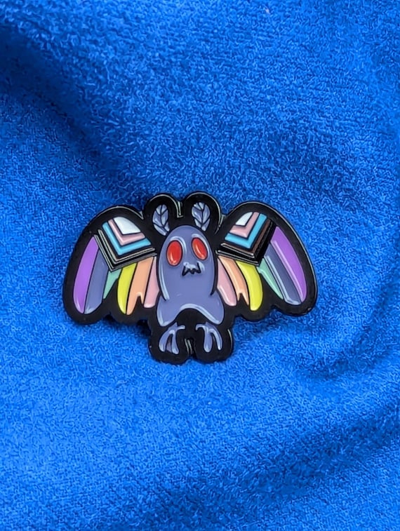 Pins chauve-souris en émail aux couleurs du drapeau progress pride, brochearc-en-ciel LGBT