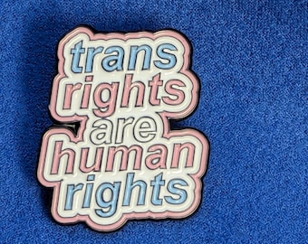 Subtle Trans Rights Enamel Pin, Human Rights Pride Flag Badge, LGBTQIA Ally Jewelry, Gender Equality Social Justice Accessory