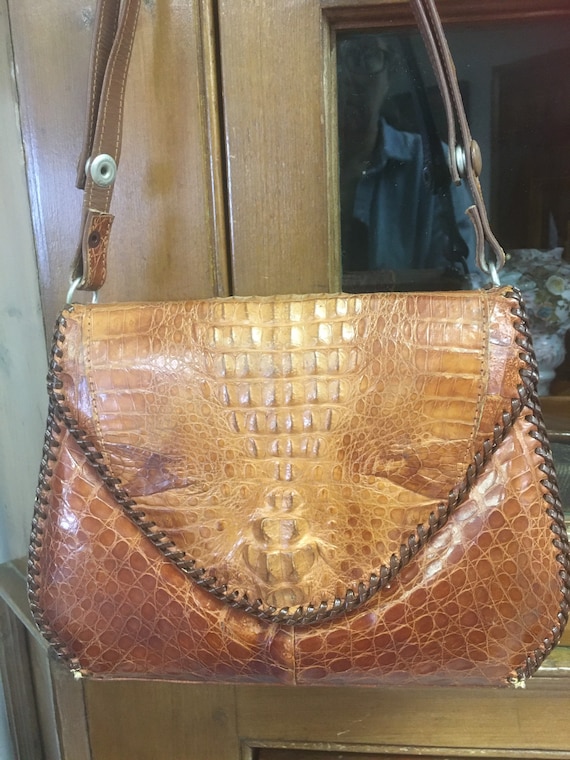 Vintage Alligator Shoulder Bag