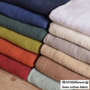 ON SALE, Pure Color Linen Cotton Fabric, Baby Clothes Fabric, Home Decor, For Mask-51&quot;Wide