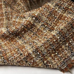 Brown color wool fabric, tweed fabric, Autumn and winter coats suits fabric, fabric by the yard