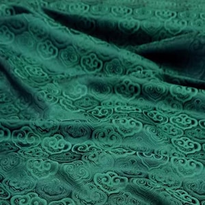 Brokatstoff, tiefgrüne Farbe Jacquard-Stoff, Brokatstoff im RuYi-Muster, Cosplay-Kleiderstoff, DIY-Stoff