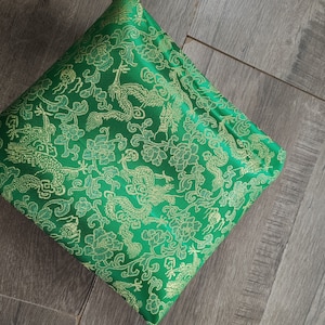 Green color brocade fabric with golden dragon style fabric, jacket dress fabric, cosplay dress fabric, fabric by 1/2 yards