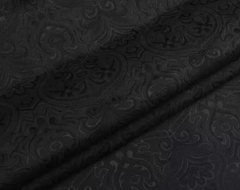 Tecido jacquard de cor preta, tecido grosso, tecido de jaqueta, tecido de casamento, por jarda