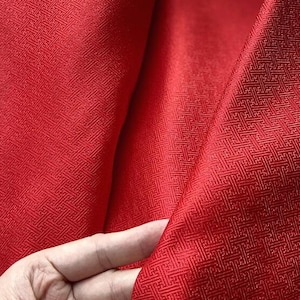 Red color brocade fabric, fabric by the yard  27.5inches wide