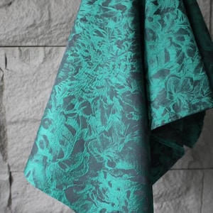 Dunkelgrüne Farbe Jacquard Stoff, Jackenkleid Jacquard, Hochzeit Jacquard Stoff, Meterware