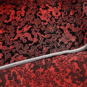 2 Color Brocade fabric, jacquard fabric, black brocade with red dragon fabric, cosplay dress fabric