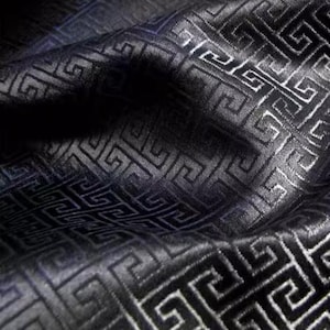 Tessuto broccato, tessuto jacquard con motivo nero, tessuto broccato in stile cinese, tessuto per abiti cosplay, tessuto fai da te