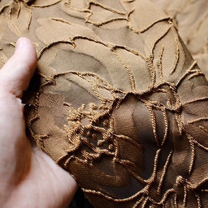 Brown Rose Pattern Jacquard Fabric, Texture Jacquard, Jacket Dress Fabric,Fashion Jacquard,Prom Dress Fabric,by the yard